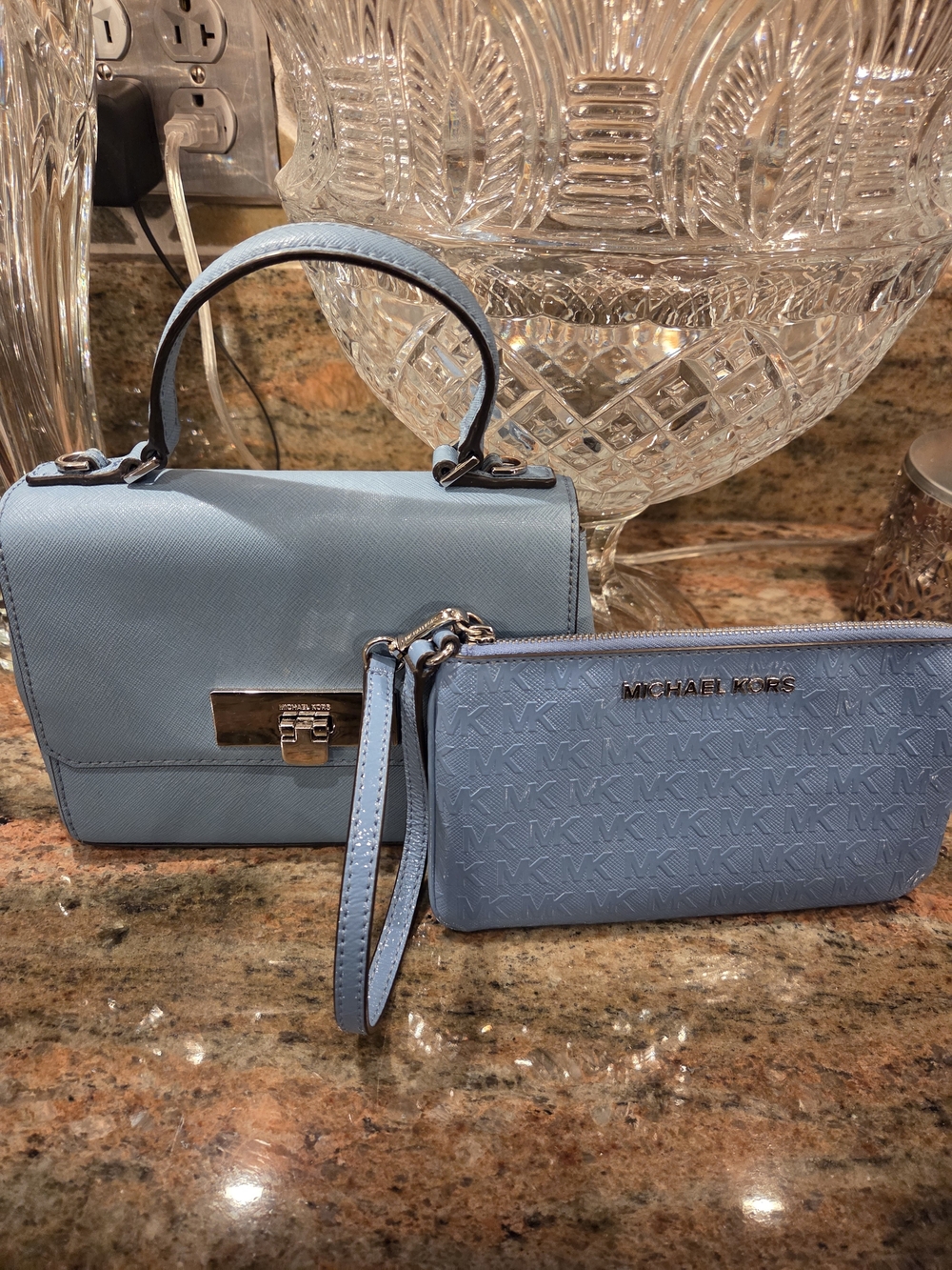 Michael Kors BlueTop-Handle Bag with Wristlet